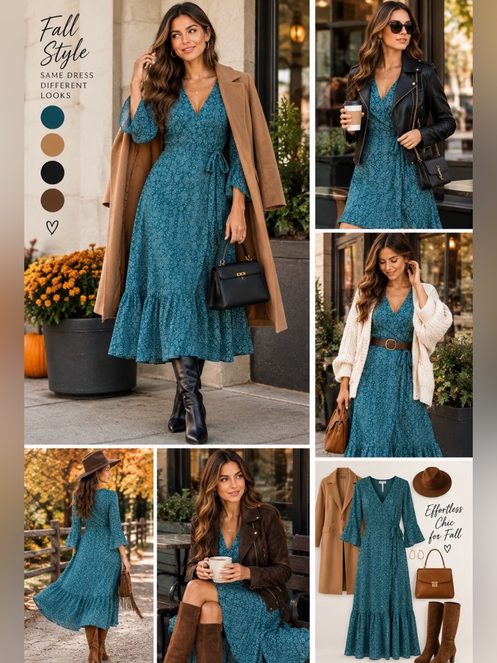 Lucky Brand Teal Green Geometric print V-neck Wrap Maxi Dress Tie Waist size L
